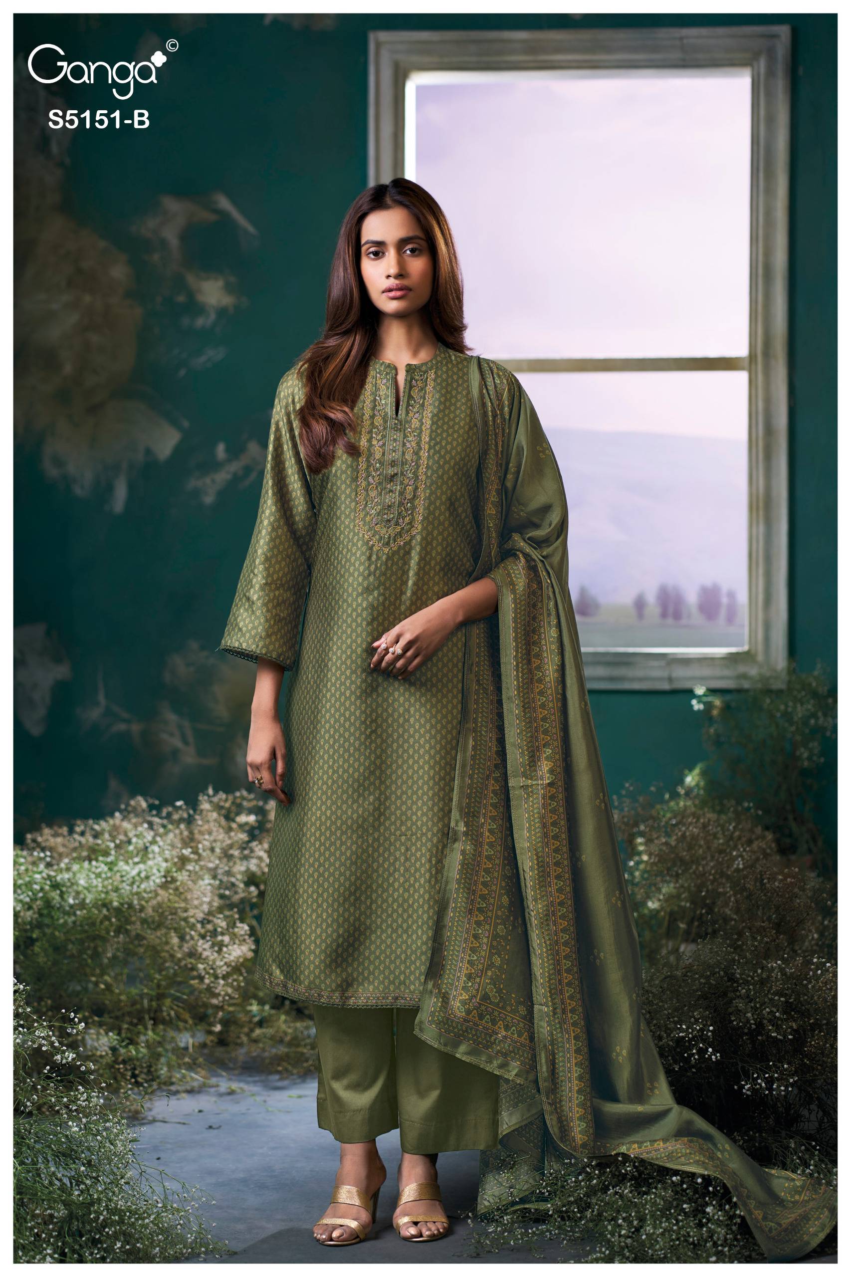 CHERIKA 5151 SERIES BY GANGA FASHION Beautiful Colourful PURE BEMBERG SILK Dresses At Wholesale Price